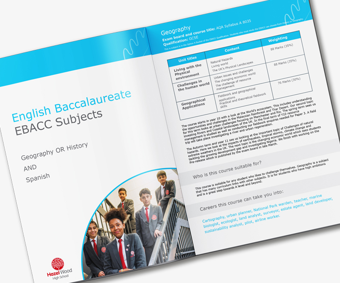 Hazel Wood high school GCSE options booklet