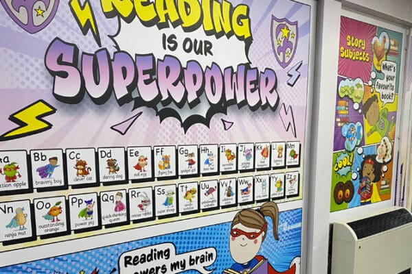 Elliston Early Years Foundation Stage area, wall graphics