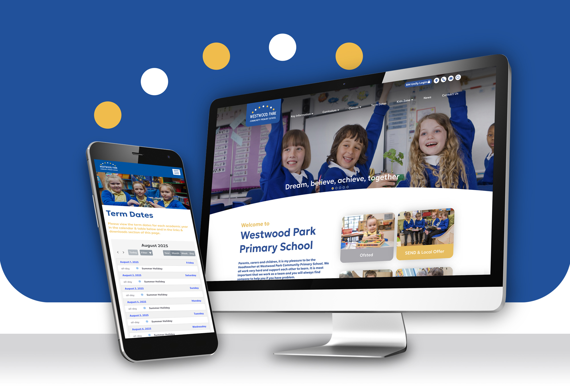 Westwood park primary school website design and build
