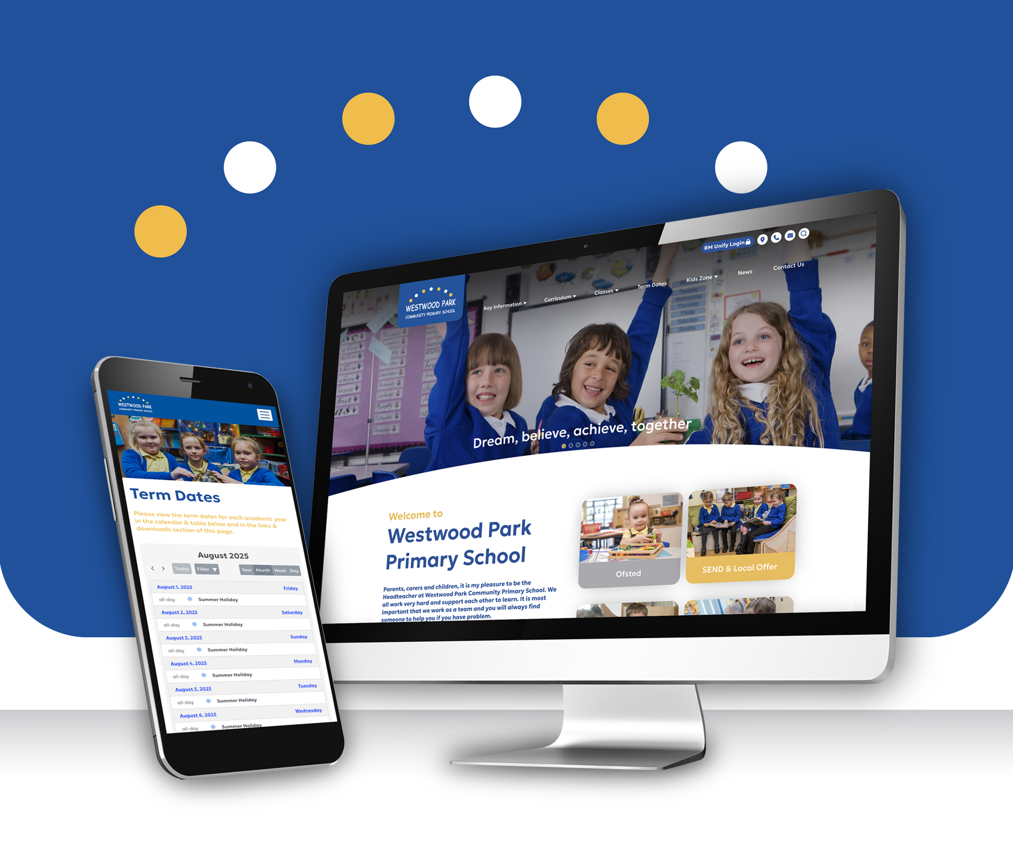 Westwood park primary school website design and build