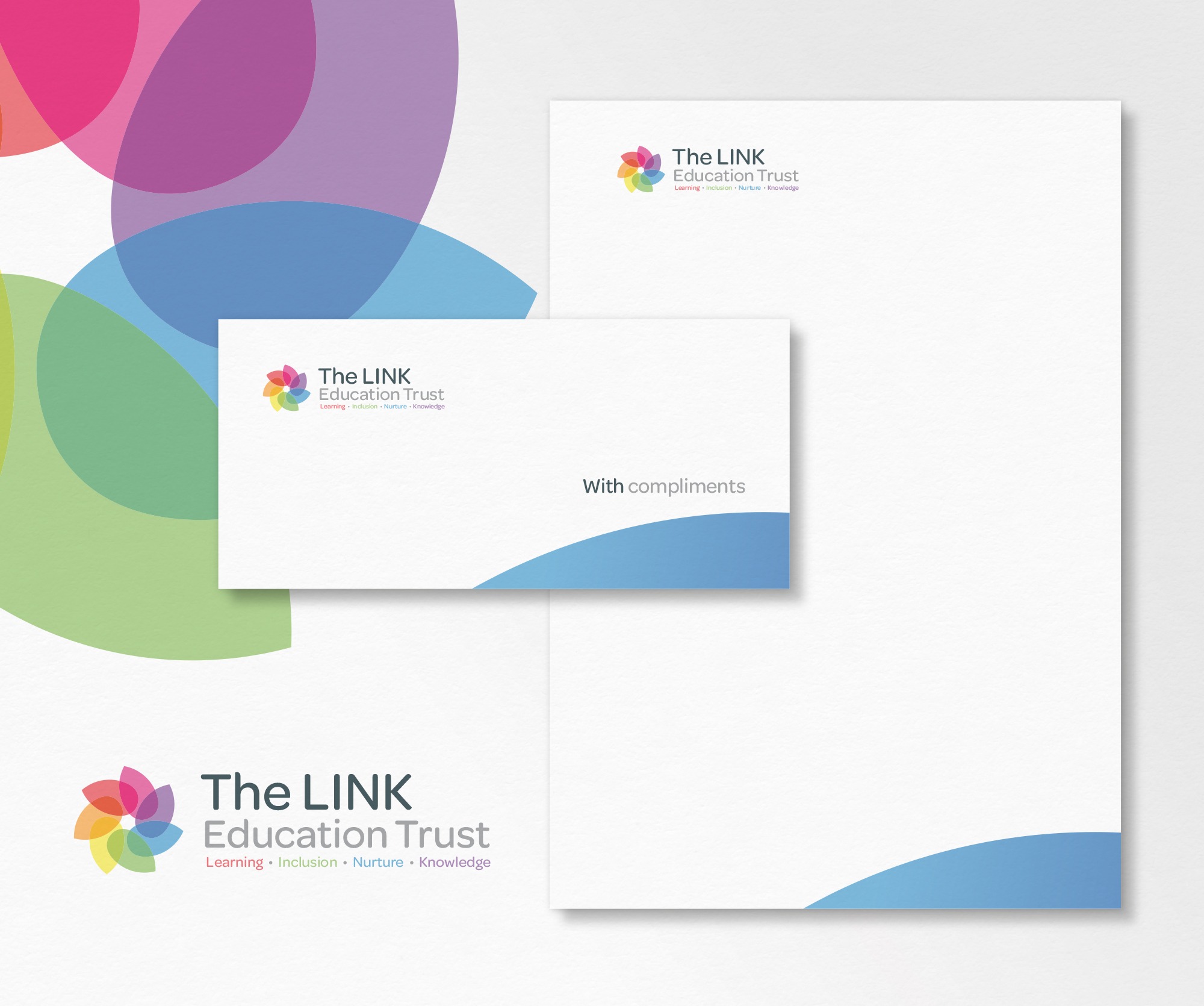 School stationary design including letterheads and compliment slips for the Link Education Trust