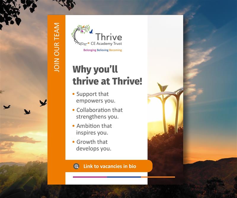 School social media templates for Thrive CE Academy Trust