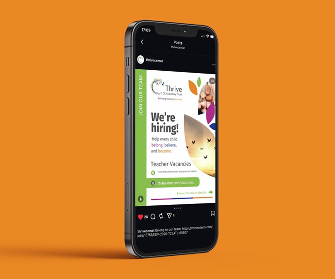 School social media templates for Thrive CE Academy Trust