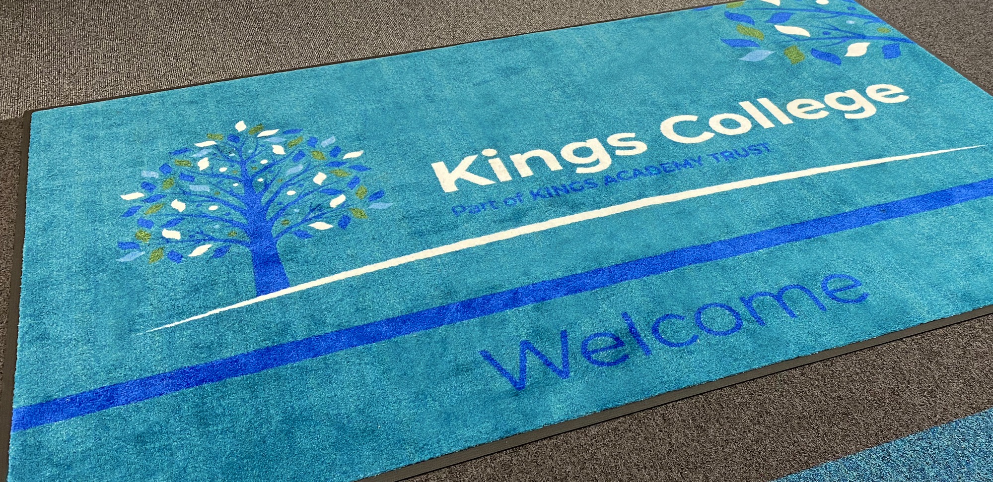 Branded school entrance mat for Kings Academy College
