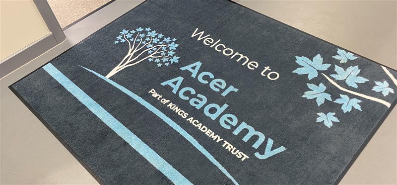 Branded school entrance mat for Kings Acer Academy