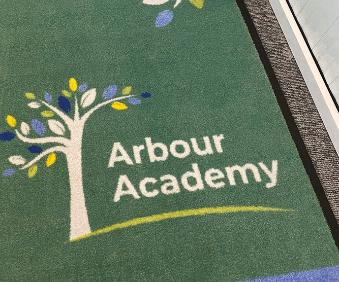 Branded school entrance mat for Kings Arbour Academy