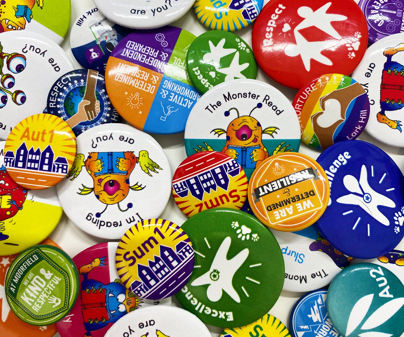 Bespoke reward badges designed for primary schools