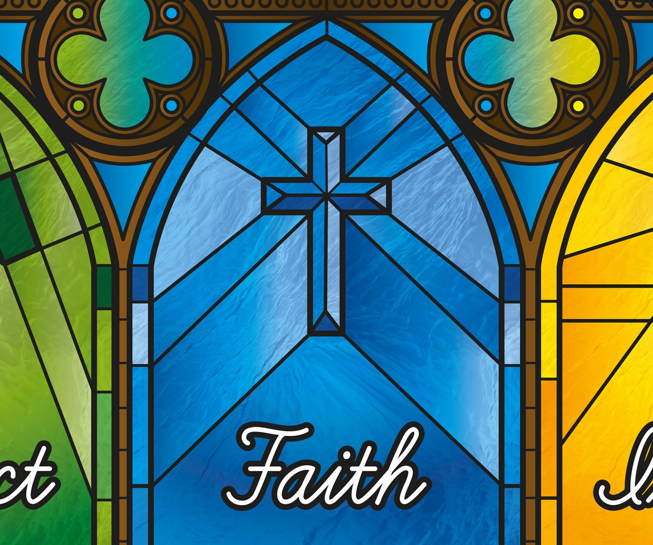 School hall wall graphics for St Mary's Catholic primary school in Swinton