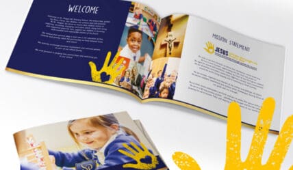 Blog post - school annual reports dont have to be boring. Image of school report designed by Trigger Education.
